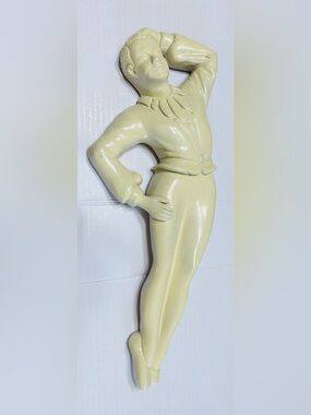 Chalk ware male ballerina in cream color.